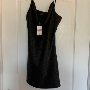 Forever 21 scoop neck black cheetah print dress